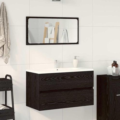vidaXL Badkamer Meubelset met lade 2 pcs Zwart Eiken 80 x, Huis en Inrichting, Badkamer | Badkamermeubels, Nieuw, Verzenden