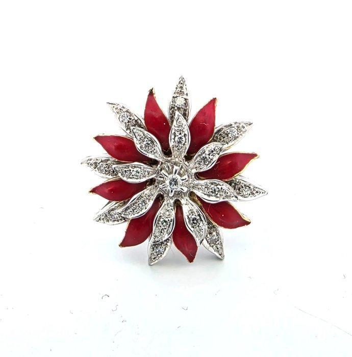 Ring - 18 karaat Witgoud Diamant (Natuurlijk), Handtassen en Accessoires, Ringen