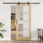 vidaXL Schuifdeur Anders Bruin 86 x 211 cm Hout en metaal, Doe-het-zelf en Bouw, Verzenden, Nieuw