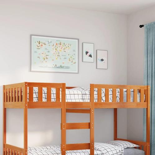 vidaXL Kinderbed zonder matras massief grenenhout wasbruin, Huis en Inrichting, Slaapkamer | Bedden, Nieuw, Verzenden