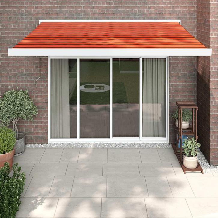 vidaXL Luifel uittrekbaar 3,5x2,5 m stof en aluminium oranje, Tuin en Terras, Zonneschermen, Nieuw, Verzenden