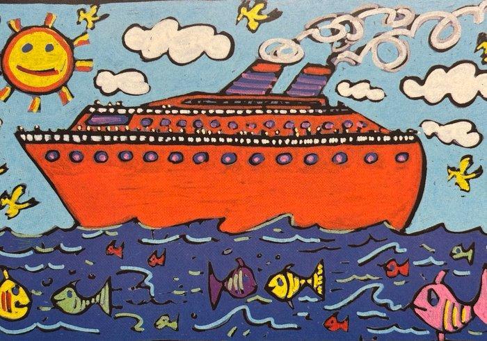 James Rizzi (1950-2011) - Sunday on the Sea, Antiek en Kunst, Antiek | Overige Antiek