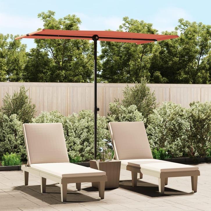 vidaXL Parasol met aluminium paal 180x110 cm, Tuin en Terras, Parasols, Nieuw, Verzenden