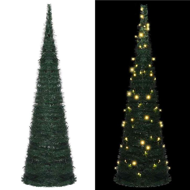 vidaXL Kunstkerstboom met verlichting pop-up 210 cm groen, Diversen, Kerst, Nieuw, Verzenden