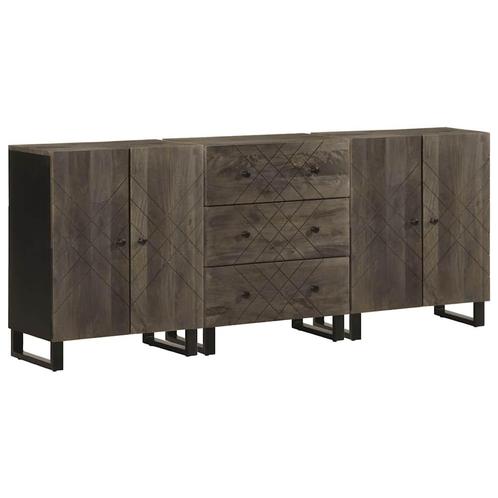 vidaXL 3-delige Dressoirs 60x33x75 cm massief mangohout, Huis en Inrichting, Kasten | Overige, Nieuw, Verzenden