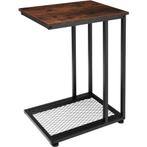 Bijzettafel Eton 48x35x66cm - Industrieel hout donker, rusti, Maison & Meubles, Tables | Tables d'appoint, Verzenden