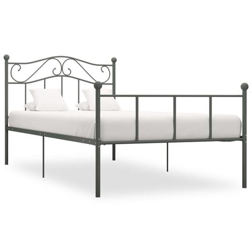 vidaXL Cadre de lit Gris Métal 90 x 200 cm, Maison & Meubles, Chambre à coucher | Lits, Neuf, Envoi