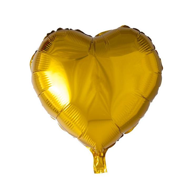 Helium Ballon Hart Goud 45cm leeg, Hobby en Vrije tijd, Feestartikelen, Nieuw, Verzenden