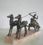 Beeld, Achilles on chariot - 4kg - 18 cm - Brons, Koper,