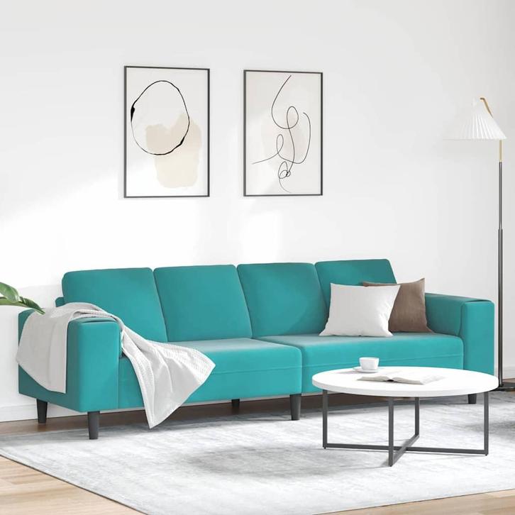 vidaXL Bankstel Turquoise Fluweel, Huis en Inrichting, Zetels | Zetels, Nieuw, Verzenden