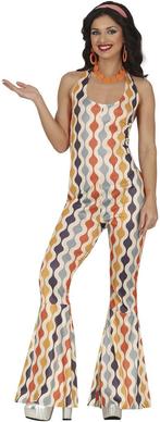 Disco 70S Jumpsuit Gekleurd Dames, Nieuw, Verzenden