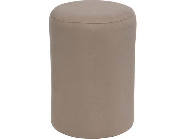 Veiling - Bella Home - Poef Creme - Velvet, Huis en Inrichting, Zetels | Voetbanken en poefs