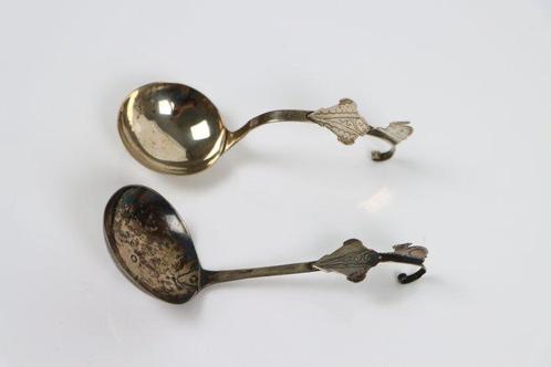2x Room Lepeltjes - Bestekset - .835 zilver, Antiek en Kunst, Antiek | Zilver en Goud
