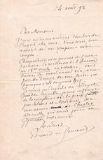 Edmond de Goncourt - Lettre autographe signée [sur son roman
