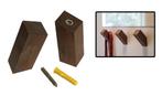 Set van 6 houten kledinghaken (kapstok), noten, vierkant, Verzenden
