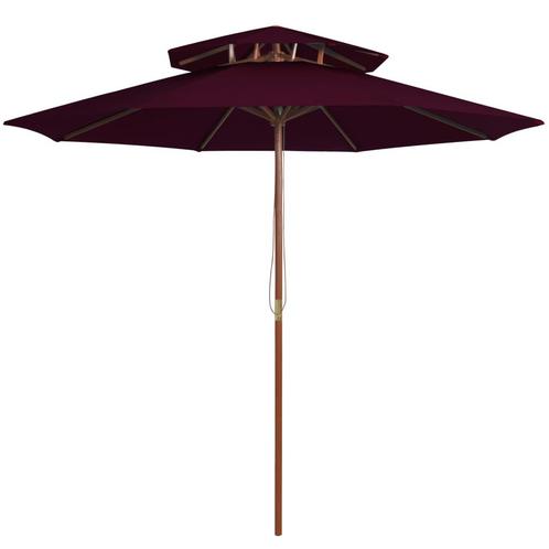 vidaXL Parasol dubbeldekker met houten paal 270 cm, Tuin en Terras, Parasols, Nieuw, Verzenden