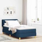 vidaXL Boxspringbed met Matras Crème 90x200 cm Stof Blauw, Verzenden, Nieuw