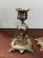 Kaarsenstandaard met oor (2) - Verguld brons -, Antiek en Kunst