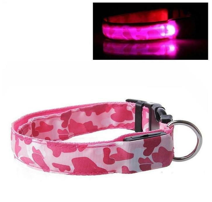 LED Halsband Camo ROZE, Dieren en Toebehoren, Honden-accessoires, Verzenden