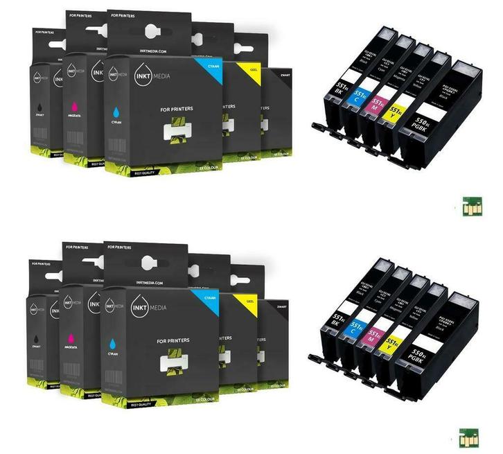 AANBIEDING Canon pgi-550 XL en cli-551 XL serie 10X MET CHIP, Informatique & Logiciels, Imprimantes, Envoi