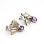 Argent, Argent sterling 925 et améthyste - Boucles