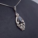 Zilver, Art Deco, Hematiet - Ketting met hanger - +, Antiek en Kunst