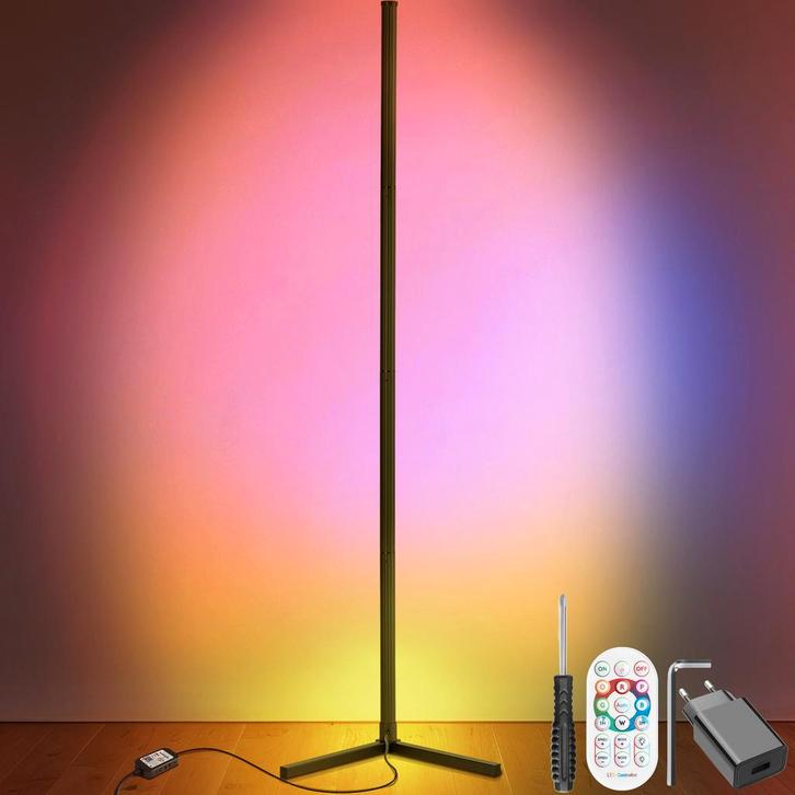 tectake LED-vloerlamp Spectra, 16 miljoen kleuren, 200+ lich, Huis en Inrichting, Lampen | Overige, Verzenden