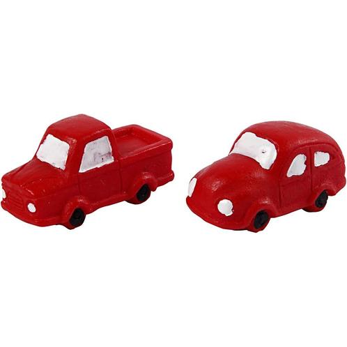 Mini autos, h20 mm l40 mm, rood, 2stuks autootjes, Hobby & Loisirs créatifs, Bricolage