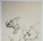 Fabrizio Clerici (1913-1993) - Rinoceronti, Antiek en Kunst