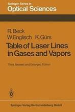 Table of Laser Lines in Gases and Vapors. Beck, R.   New.=, R. Beck, W. Englisch, K. Gurs, Verzenden