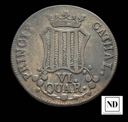 Koninkrijk Spanje. Fernando VII. 6 Quartos 1811 - Barcelona, Postzegels en Munten, Munten | Europa | Niet-Euromunten