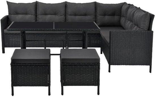 2dekans | Jusky’s Loungeset Manacor – Polyrotan Hoekset –, Tuin en Terras, Tuinsets en Loungesets, Ophalen of Verzenden