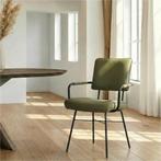 Leren eetkamerstoel Solid met armleuning - Toledo Olive, Huis en Inrichting, Stoelen, Ophalen of Verzenden, Nieuw, Leer
