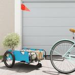 vidaXL Fietstrailer oxford stof en ijzer blauw, Fietsen en Brommers, Fietsaccessoires | Aanhangwagens en Karren, Verzenden, Nieuw