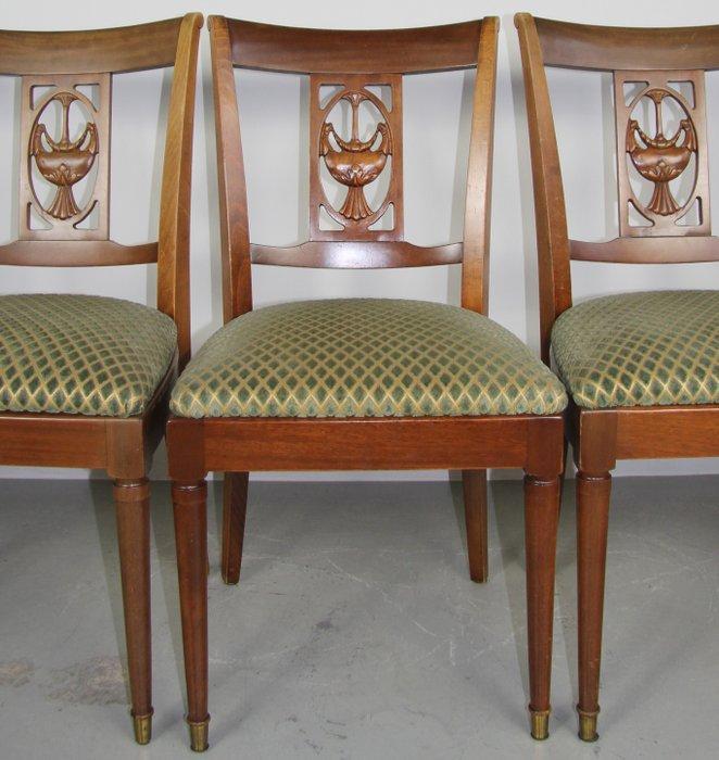 Stoel (5) - Mahonie, Stof - Bezorging mogelijk, Antiek en Kunst, Curiosa en Brocante