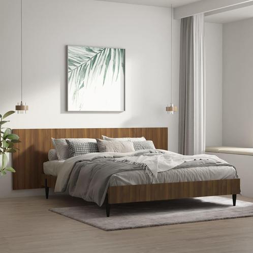 vidaXL Hoofdbord wandmodel 240x1,5x80 cm bewerkt hout bruin, Huis en Inrichting, Slaapkamer | Bedden, Nieuw, Verzenden