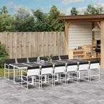 vidaXL 13-delige Tuinset met kussens textileen wit, Tuin en Terras, Tuinsets en Loungesets, Verzenden, Nieuw, Tuinset