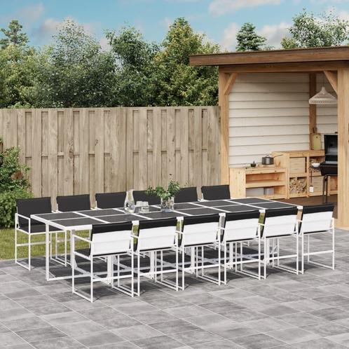 vidaXL 13-delige Tuinset met kussens textileen wit, Tuin en Terras, Tuinsets en Loungesets, Tuinset, Nieuw, Verzenden
