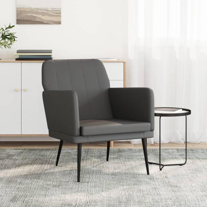 vidaXL Fauteuil 61x78x80 cm kunstleer grijs, Huis en Inrichting, Fauteuils, Nieuw, Verzenden