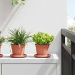 vidaXL Ronde Bloempot 24 pcs Baksteenrood Ø 12,5 x 10 cm, Tuin en Terras, Bloempotten, Verzenden, Nieuw