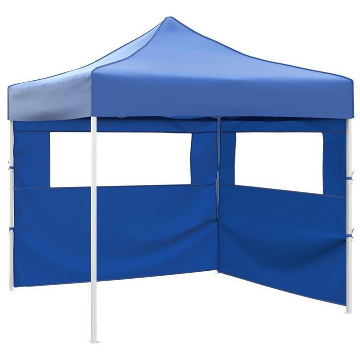 vidaXL Vouwtent met 2 wanden 3x3 m blauw, Tuin en Terras, Partytenten, Nieuw, Verzenden