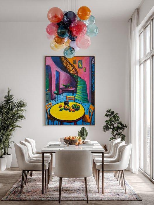 E. García - EL PATIO Y LA ESCALERA XL (NO RESERVE), Antiek en Kunst, Kunst | Schilderijen | Modern