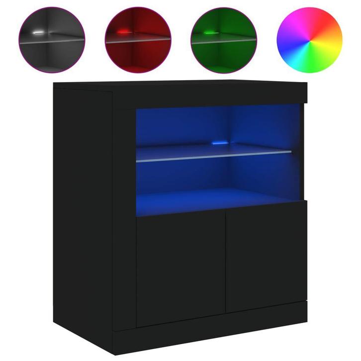 Moderne Buffetkast LED Zwart | OP = OP | 55% Korting, Huis en Inrichting, Kasten | Buffetkasten, 25 tot 50 cm, Nieuw, Minder dan 100 cm