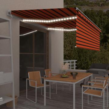 vidaXL Luifel met rolgordijn, LED en windsensor 4,5x3 m, Verzenden