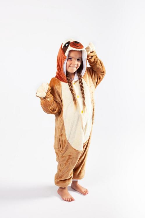 Onesie Luiaard Pak 128-134 Luiaardpak Kostuum Bruin Sloth Ki, Kinderen en Baby's, Carnavalskleding en Verkleedspullen, Nieuw, Ophalen of Verzenden