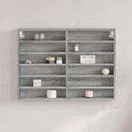 vidaXL Vitrinekast 80x8,5x58 cm bewerkt hout grijs sonoma, Huis en Inrichting, Verzenden, Nieuw