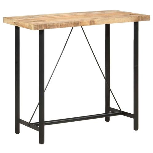 vidaXL Table de bar 120x58x107 cm Bois de manguier brut, Huis en Inrichting, Tafels | Eettafels, Verzenden