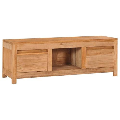 vidaXL Tv-meubel 100x30x35 cm massief teakhout, Huis en Inrichting, Kasten |Televisiemeubels, Nieuw, Verzenden