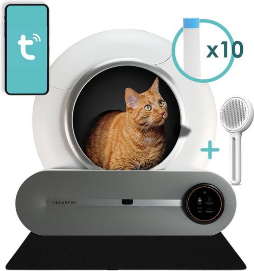 Velaryon Zelfreinigende kattenbak 65L inhoud met App en Led, Dieren en Toebehoren, Kattenbakken, Zo goed als nieuw, Verzenden