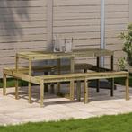 vidaXL Picknicktafel 160x134x75 cm geïmpregneerd grenenhout, Tuin en Terras, Tuintafels, Verzenden, Nieuw